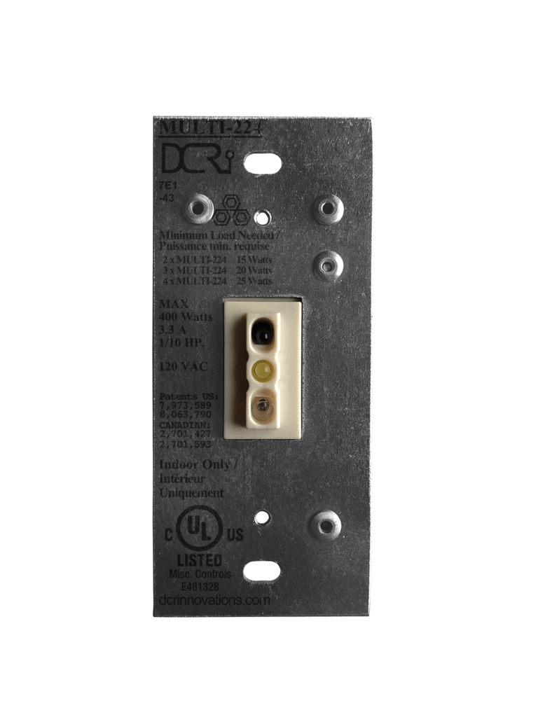 An uninstalled white MULTI-224 Touchless Light Switch