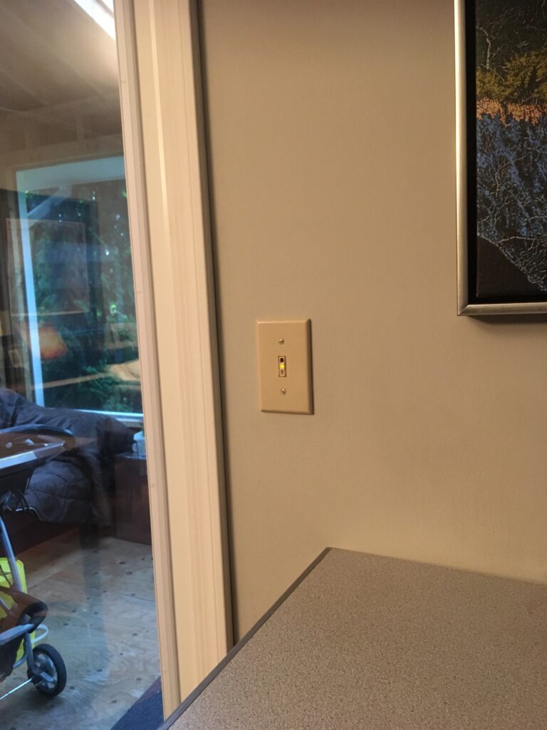 A solitary Touchless Light Switch for the veranda light