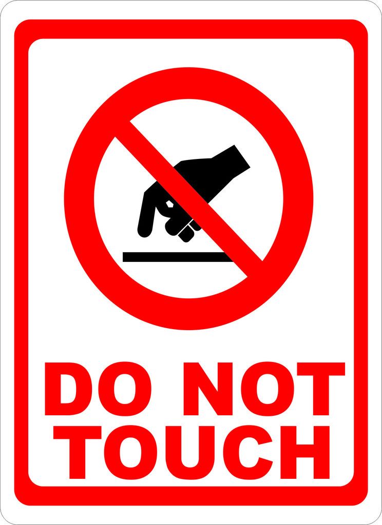 A Picture of a Do Not Touch symbol to be used for the Touchless Switch